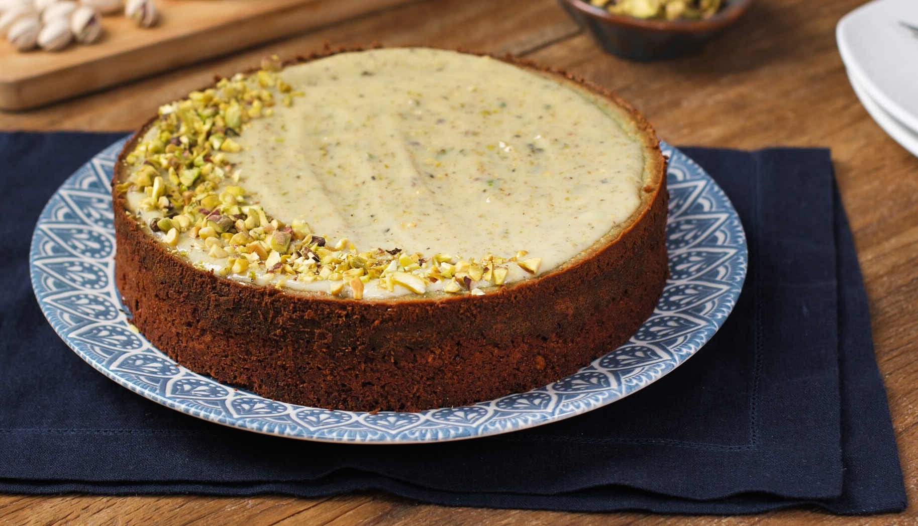 Cheesecake artesanal sabor pistache